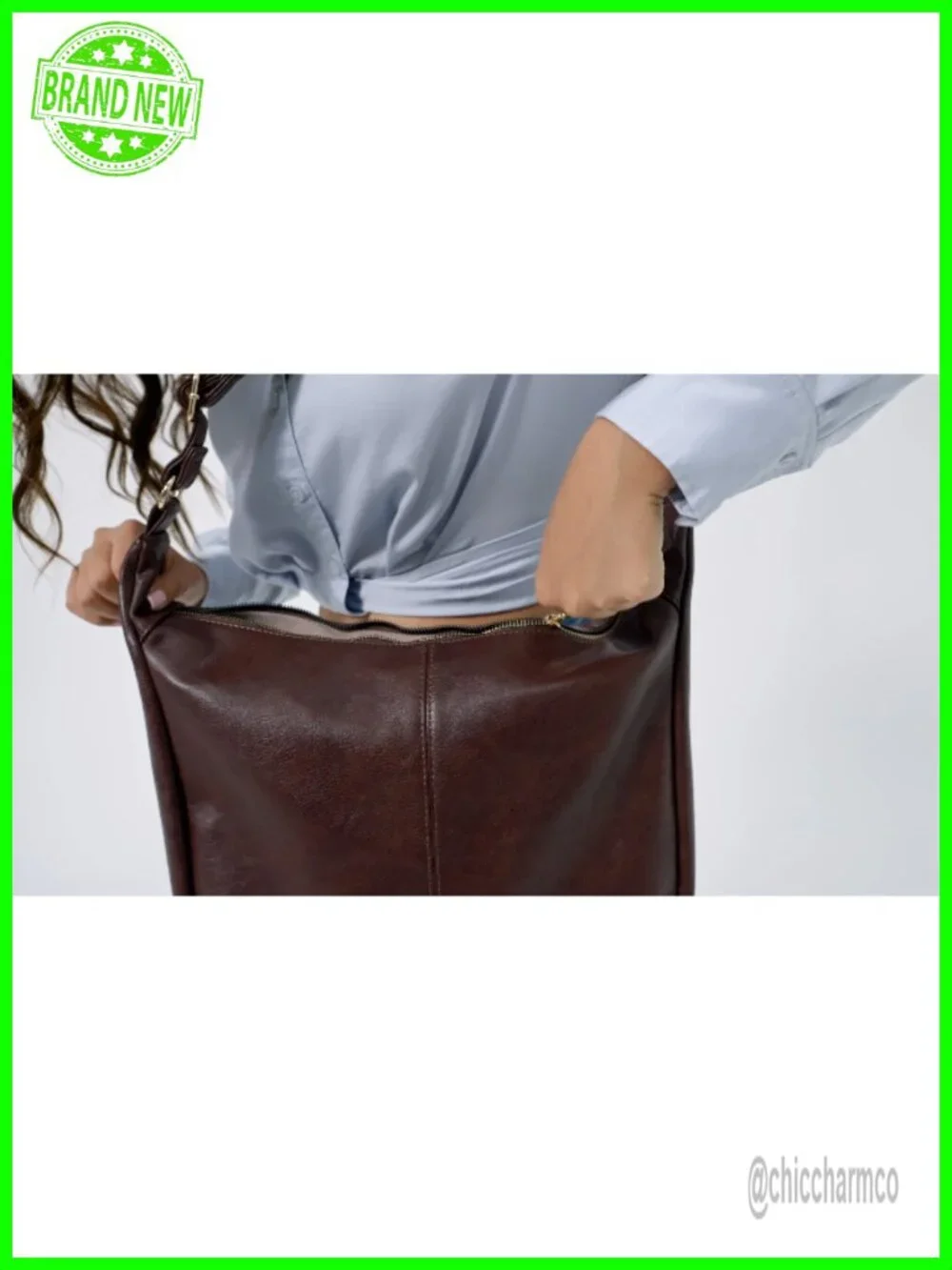 Foldable PU Leather Slouchy Hobo Bag Crossbody Shoulder Purse